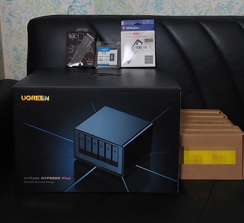 Unboxing the UGREEN NASync DXP6800 Plus with its NVMe drives, RAM kit and six Seagate IronWolf hard drives